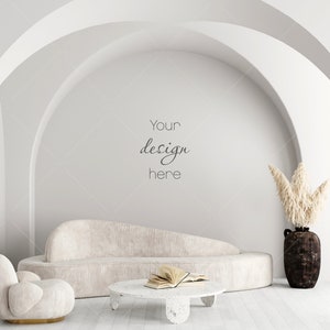 Modern Interior Background JPG, Empty Wall Mockup, Living Room Wall Background