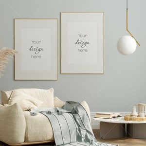 Frame Mockup Living Room, Interior Mockup, Poster Mockup, Gallery Wall Mockup