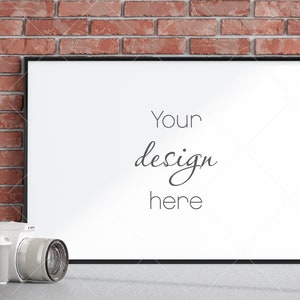 Minimalist Frame Mockup, Landscape Black Frame Mockup 3*2, Horizontal Frame Mockup 3*2, Frame Mockup for Photo, Frame Mockup for Art