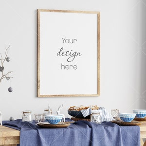 Dining Room Christmas Frame Mockup 3:4 ratio, PSD JPG PNG