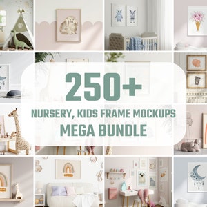 Kinder Kinderzimmer Rahmen Mockup Bundle - Interior Mockups (Digitaler Download)