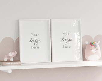 Maqueta de marco rosa para habitación infantil (PSD, JPG)