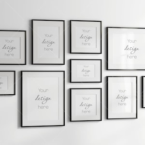 Gallery Wall Mockup, Frame Mockup, Poster Frame Mockup, Photo Frame Mockup, PSD JPG
