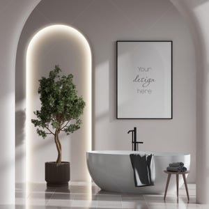 Bathroom Frame Mockup, Poster Mockup, Modern Interior Mockup, Mockup Frame
