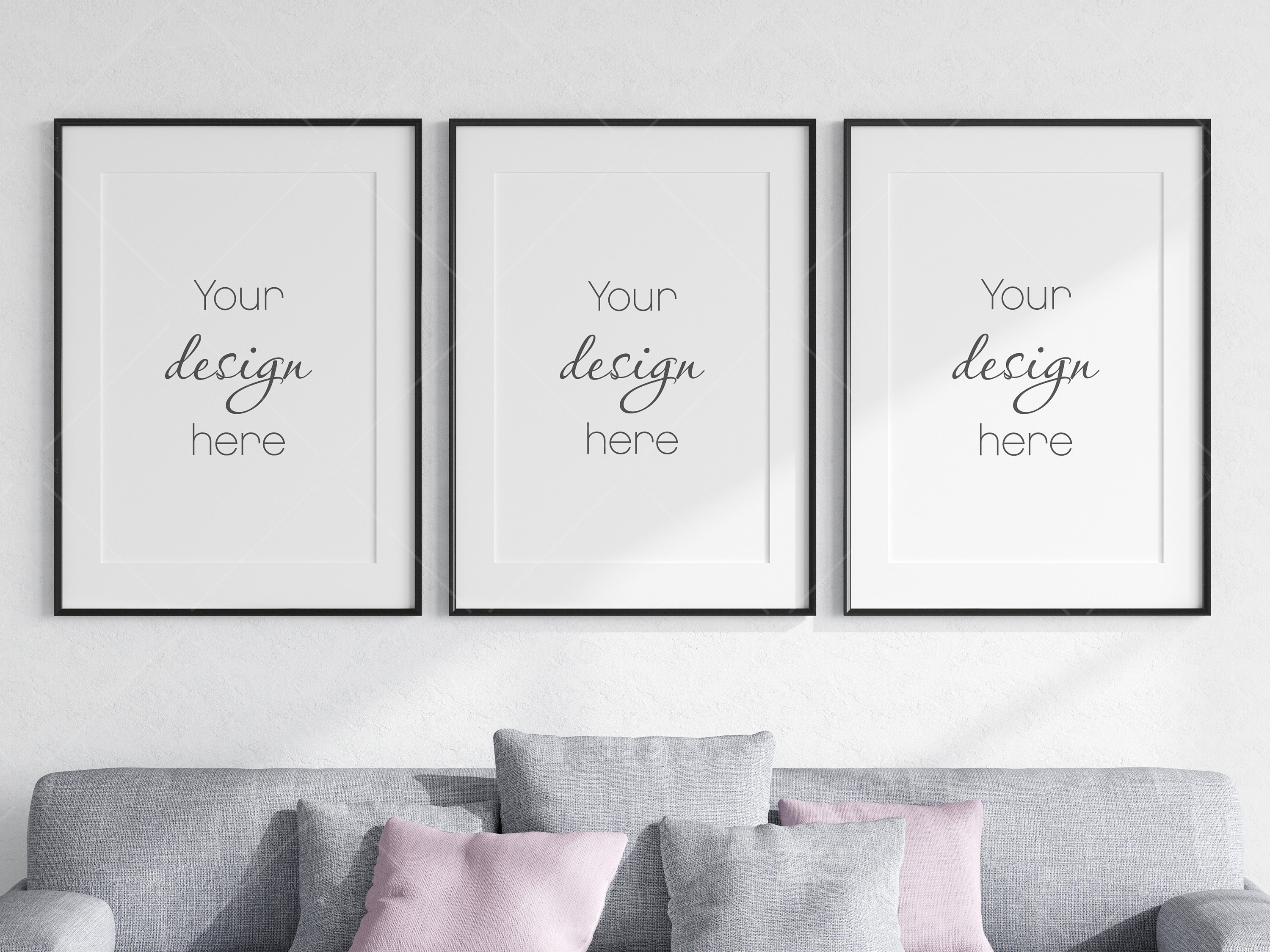 Living Room Frame Mockup 3 Minimalist Frames Mockup Three Etsy UK
