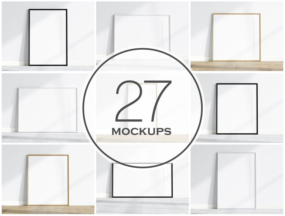 Frame Mockup Bundle, Minimalist Frame Mockup Bundle Set, PSD Mockup ...