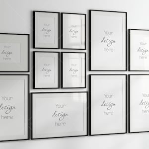 Gallery Wall Mockup, Frame Mockup, Poster Frame Mockup, Photo Frame Mockup, PSD JPG