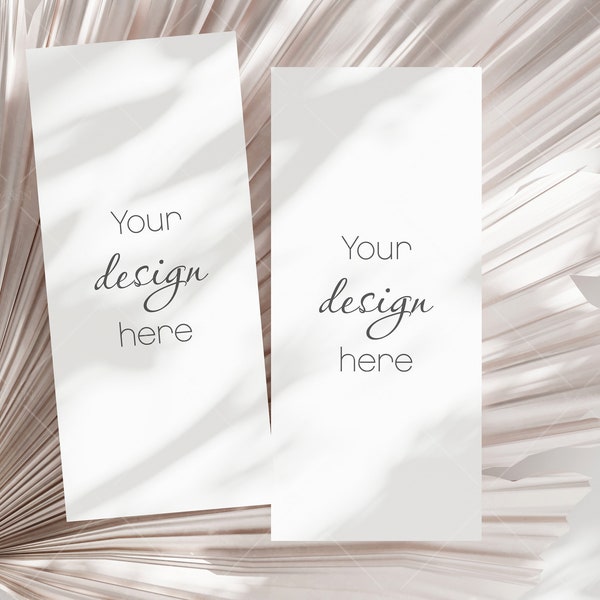 Double Sided Menu Mockup 4x9, Wedding Program Mockup, Wedding Stationary Mockup