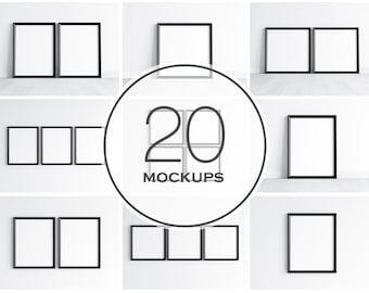 Black Frame Mockup Bundle, PSD JPG