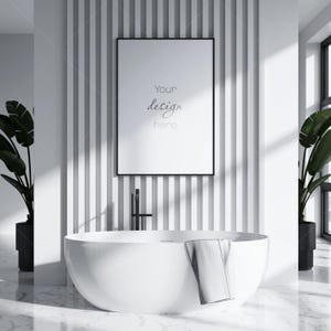Bathroom Frame Mockup, Poster Mockup, Modern Interior Mockup, Mockup Frame
