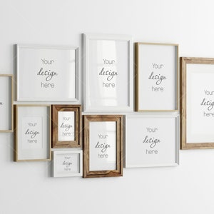 Gallery Wall Mockup, Frame Mockup, Poster Frame Mockup, Photo Frame Mockup, PSD JPG