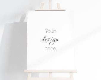 Canvas Mockup PSD, Easel Mockup, Vertical Canvas Mockup Smart Object in Photoshop, Minimalist Portrait Canvas Mockup JPG PSD