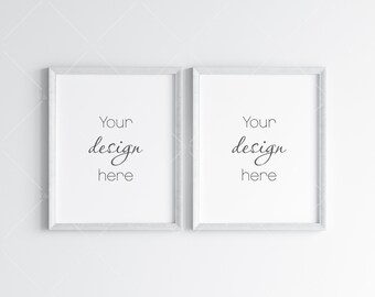 White Frame Mockup, 5x4 Ratio, Minimalist Poster Mockup (JPG PNG PSD)