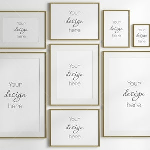 Gallery Wall Mockup, Frame Mockup, Poster Frame Mockup, Photo Frame Mockup, PSD JPG