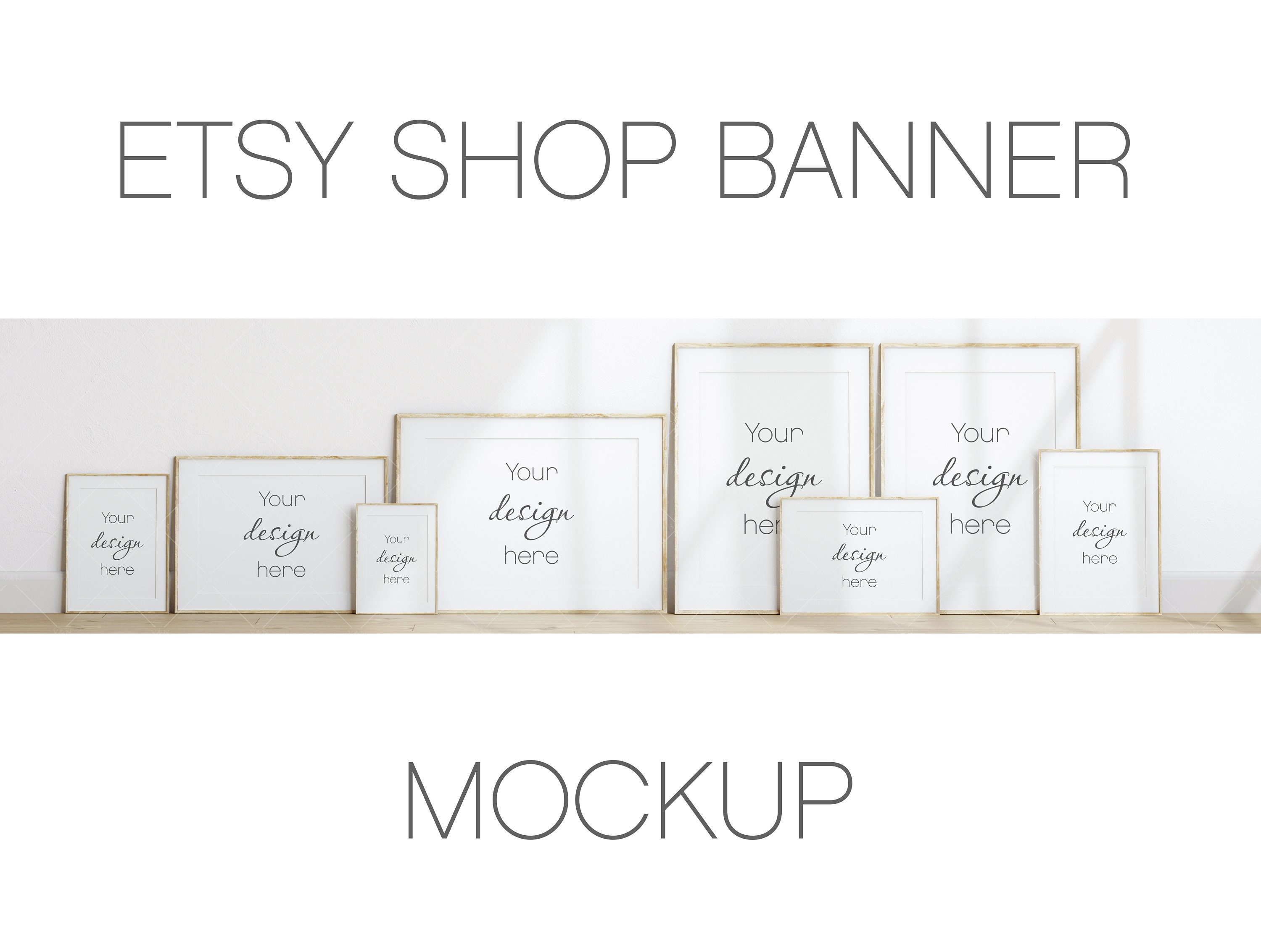 Etsy Shop Banner Mockup/Minimalist Cover Image Banner Display/Etsy Big Banner/Poster 5x7 Card Branding Template/JPG PSD Smart Object/H33