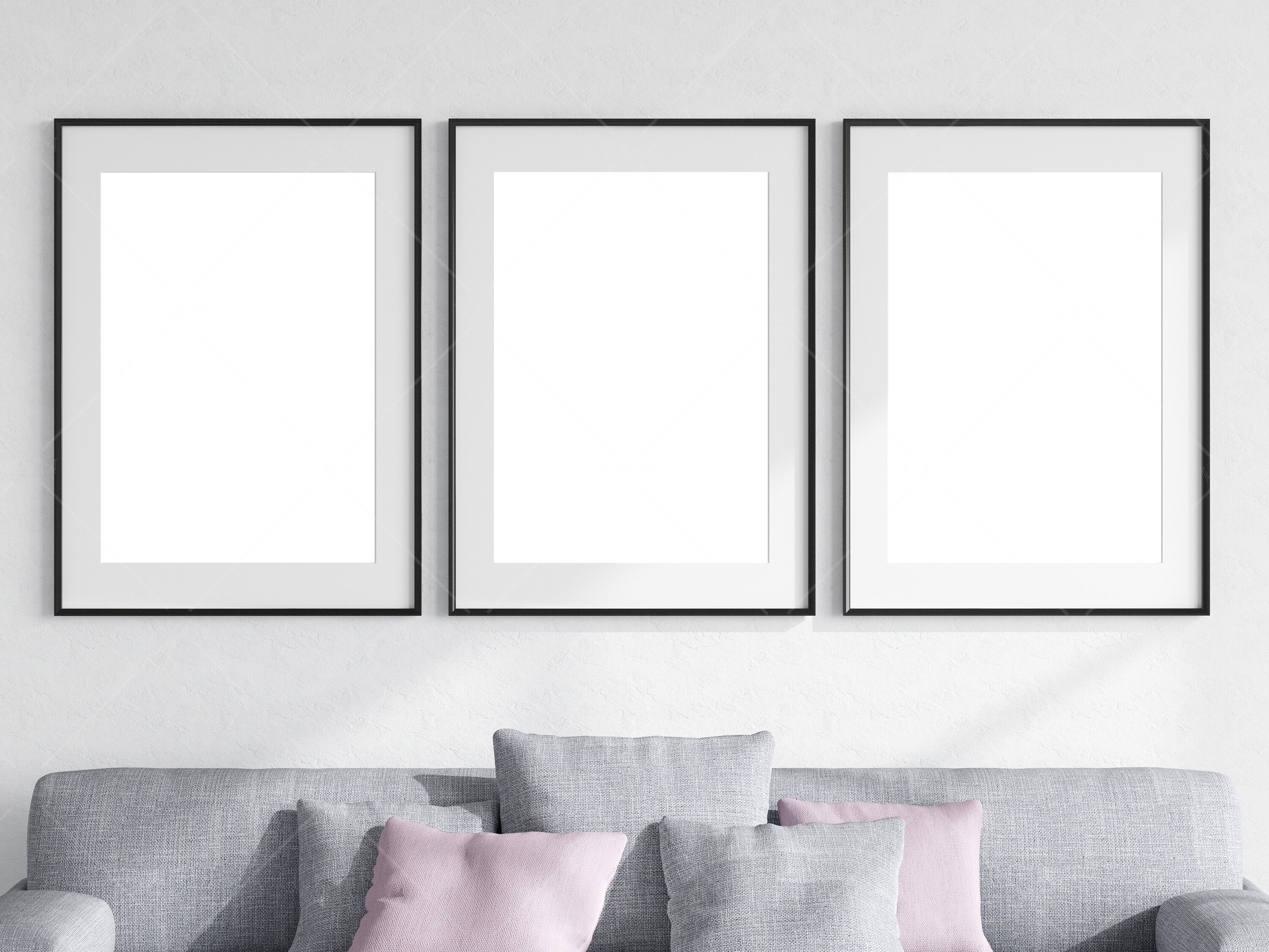 Download Living Room Frame Mockup 3 Minimalist Frames Mockup Three | Etsy