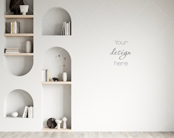 Modern Living Room Wall Mockup, Interior JPG (Digital Download)
