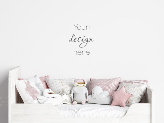 Nursery Room Wall Mockup, Modern Interior (JPG File)