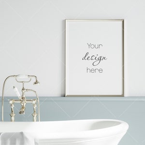 Frame Mockup 3x4, Bathroom Wall Mockup, Poster Mockup, Modern Interior Mockup, Frame Mockup