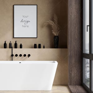 Bathroom Frame Mockup, Poster Mockup, Modern Interior Mockup, Mockup Frame