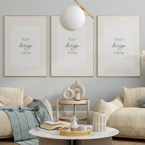 Frame Mockup Living Room, Interior Mockup, Poster Mockup, Gallery Wall Mockup