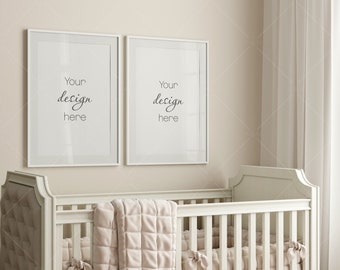 Nursery Frame Mockup, Gallery Wall Mockup (PSD, JPG)