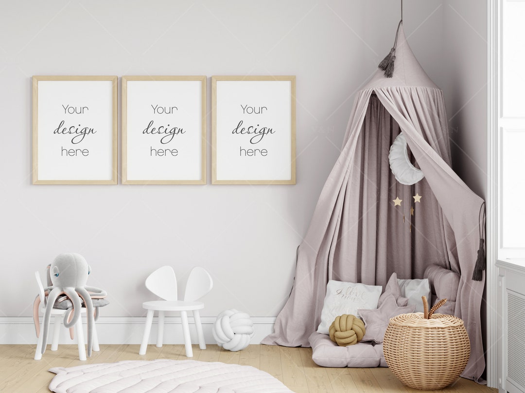 Kids Room Frame Mockup, Nursery Frame Mockup, Portrait Frame Nursery