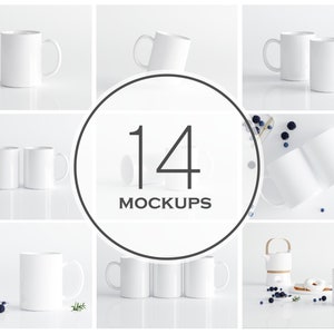 Mug Mockup Bundle, Cup Mockup, White Mug Mockup, Coffee Cup Mockup, PSD JPG