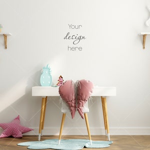 Kids Room Mockup, Nursery Wall Mockup, Children&#39;s Room Mockup, Empty Wall Nursery Interior Mockup