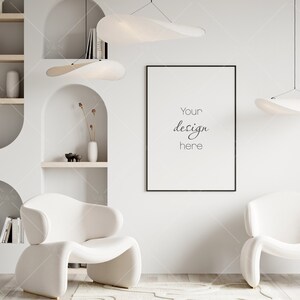 Frame Mockup in Modern Interior Room, Poster Mockup, PSD JPG
