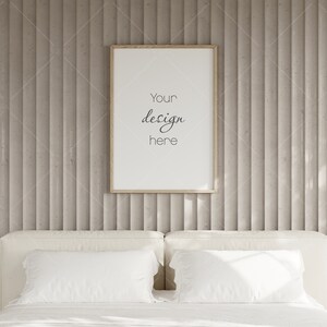 Frame Mockup in Bedroom Interior, Poster Mockup, PSD JPG