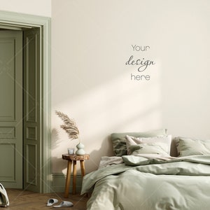 Blank Wall Mockup, Empty Wall Mockup, Modern Interior Wall Mockup, Bedroom Wall Mockup, Wall Mockup