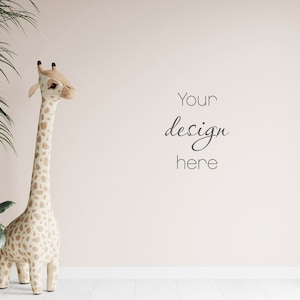 Empty Wall Mockup Nursery, Modern Kid&#39;s Room Mockup, Children&#39;s Room Mockup, Empty Wall Nursery Interior Mockup, Minimalist Nursery Mockup