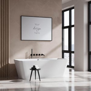 Bathroom Frame Mockup, Poster Mockup, Modern Interior Mockup, Mockup Frame