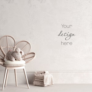 Kids Room Mockup, Empty Wall Nursery Interior Mockup, Nursery Wall Mockup, Children&#39;s Room Mockup