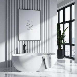 Bathroom Frame Mockup, Poster Mockup, Modern Interior Mockup, Mockup Frame
