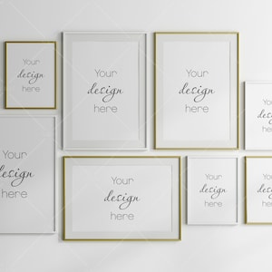 Gallery Wall Mockup, Frame Mockup, Poster Frame Mockup, Photo Frame Mockup, PSD JPG