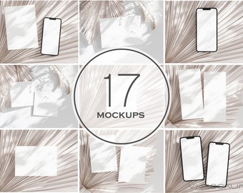 Wedding Stationery Mockup Bundle, Phone, Invitation, and Card Mockups (Digital Download)