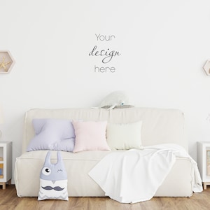 Kids Room Mockup, Empty Wall Nursery Interior Mockup, Nursery Wall Mockup, Children&#39;s Room Mockup