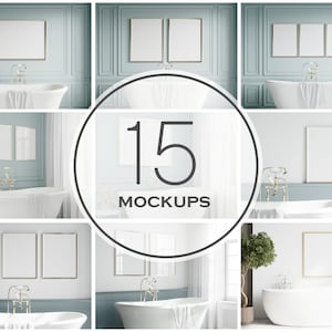 Bathroom Frame Mockup Bundle, PSD JPG
