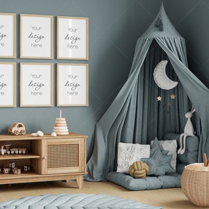 Nursery Frame Mockup, Modern Kid's Room Frame Mockup