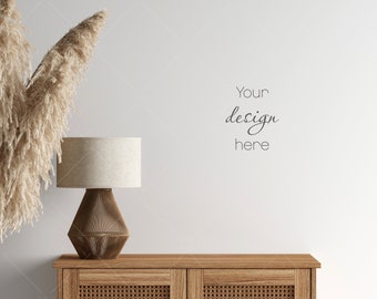 Boho Interior Wall Mockup, Cozy Living Room (Digital Download)