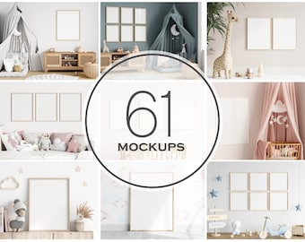 Nursery / Kids Room Frame Mockup Bundle, PSD JPG