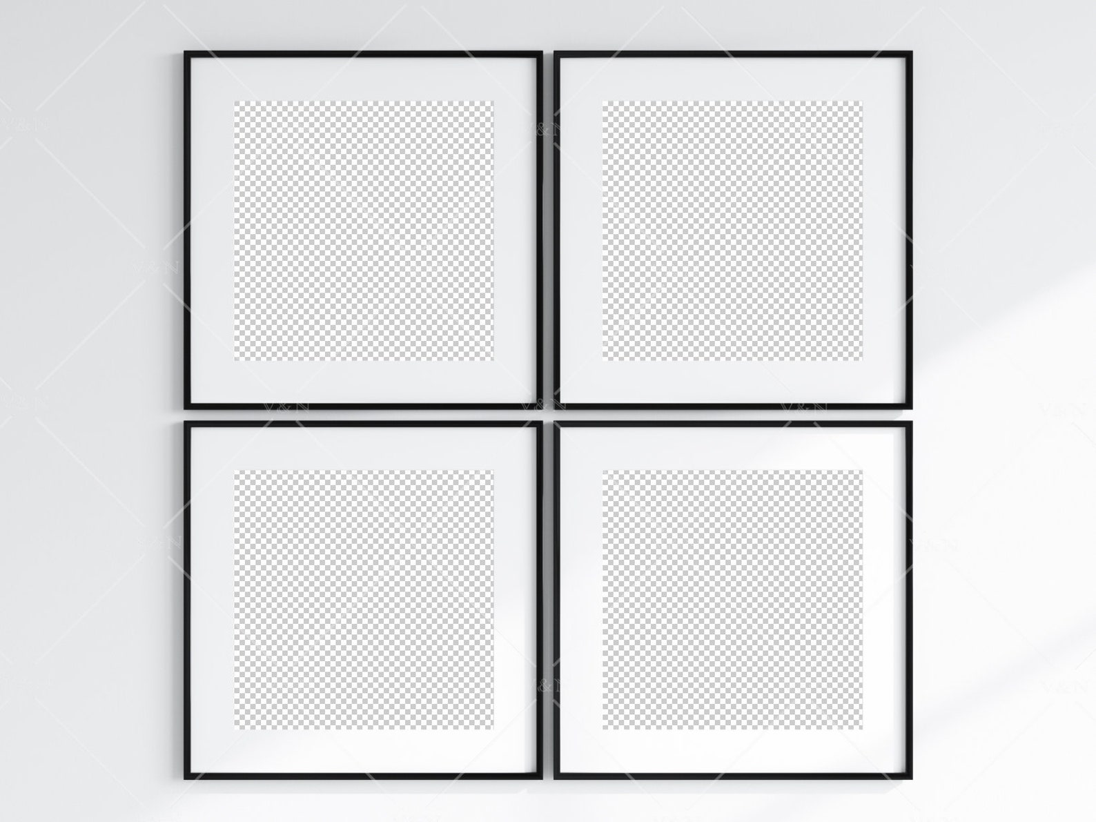 Minimalist Frames Mockup 4 Square Black Frames Mockup Poster Etsy