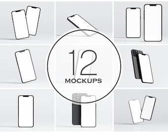 Minimalistisches Telefon Mockup Bundle, JPG PSD (Digitaler Download)