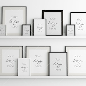 Photo Frame Mockup, Gallery Wall Mockup, Frame Mockup, Poster Frame Mockup, PSD JPG