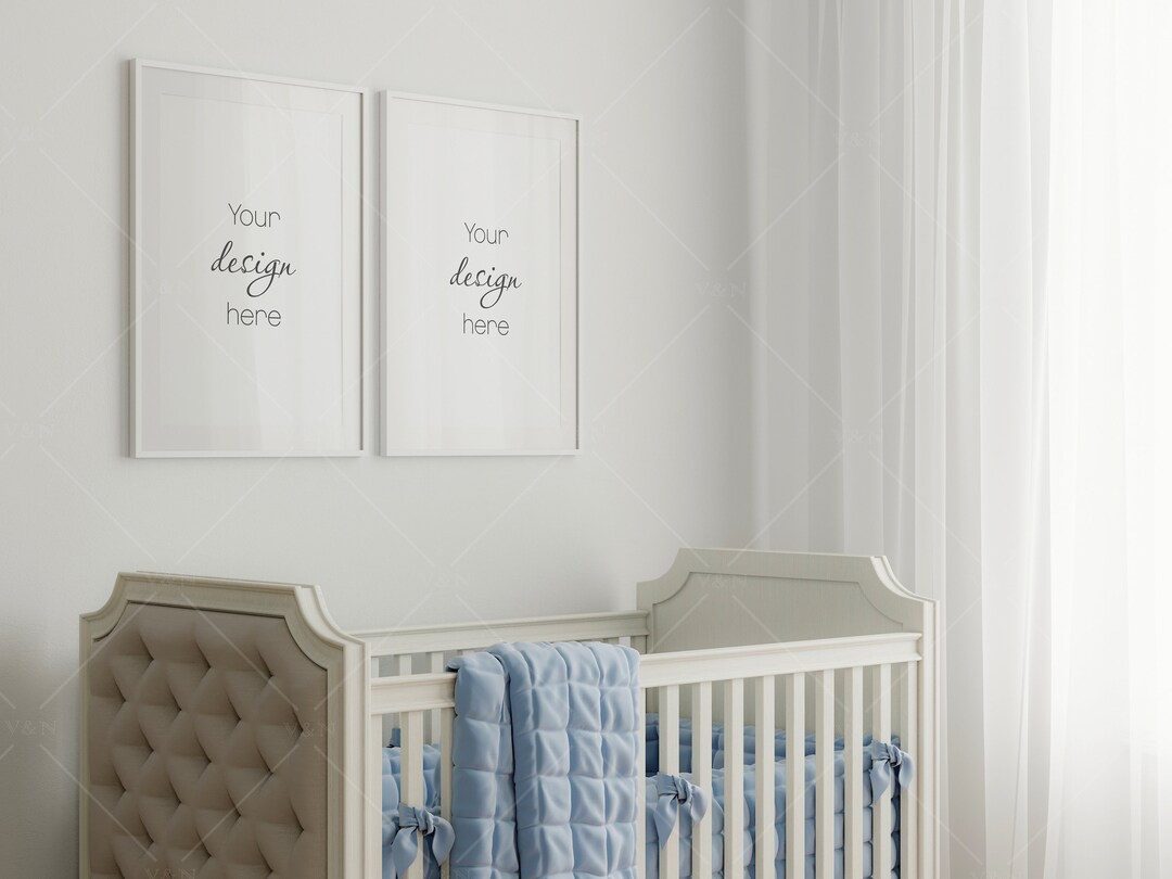 Gallery Wall Mockup in Modern Nursery Interior, Frame Mockup in Nursery ...