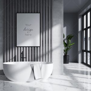 Bathroom Frame Mockup, Poster Mockup, Modern Interior Mockup, Mockup Frame