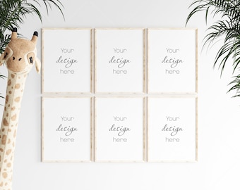Nursery Frame Mockup, Modern Kids Room Interior (PSD, JPG, PNG)