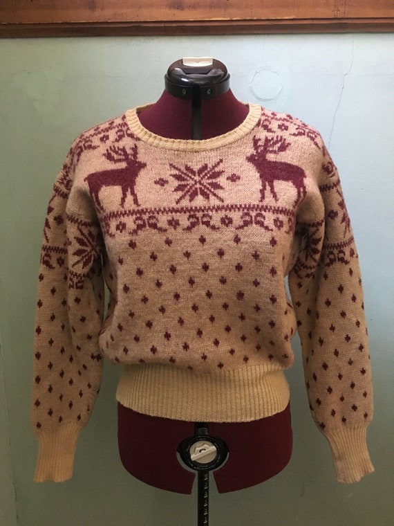 Vintage 1940s Jantzen reindeer sweater